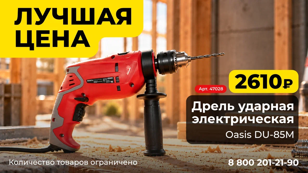 Ликвидация остатков: дрель ударная Oasis DU-85М по специальной цене