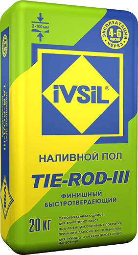 Самонивелирующая смесь IVSIL TIE-ROD-3 быстротвердеющий внутр.работы 20кг (64)