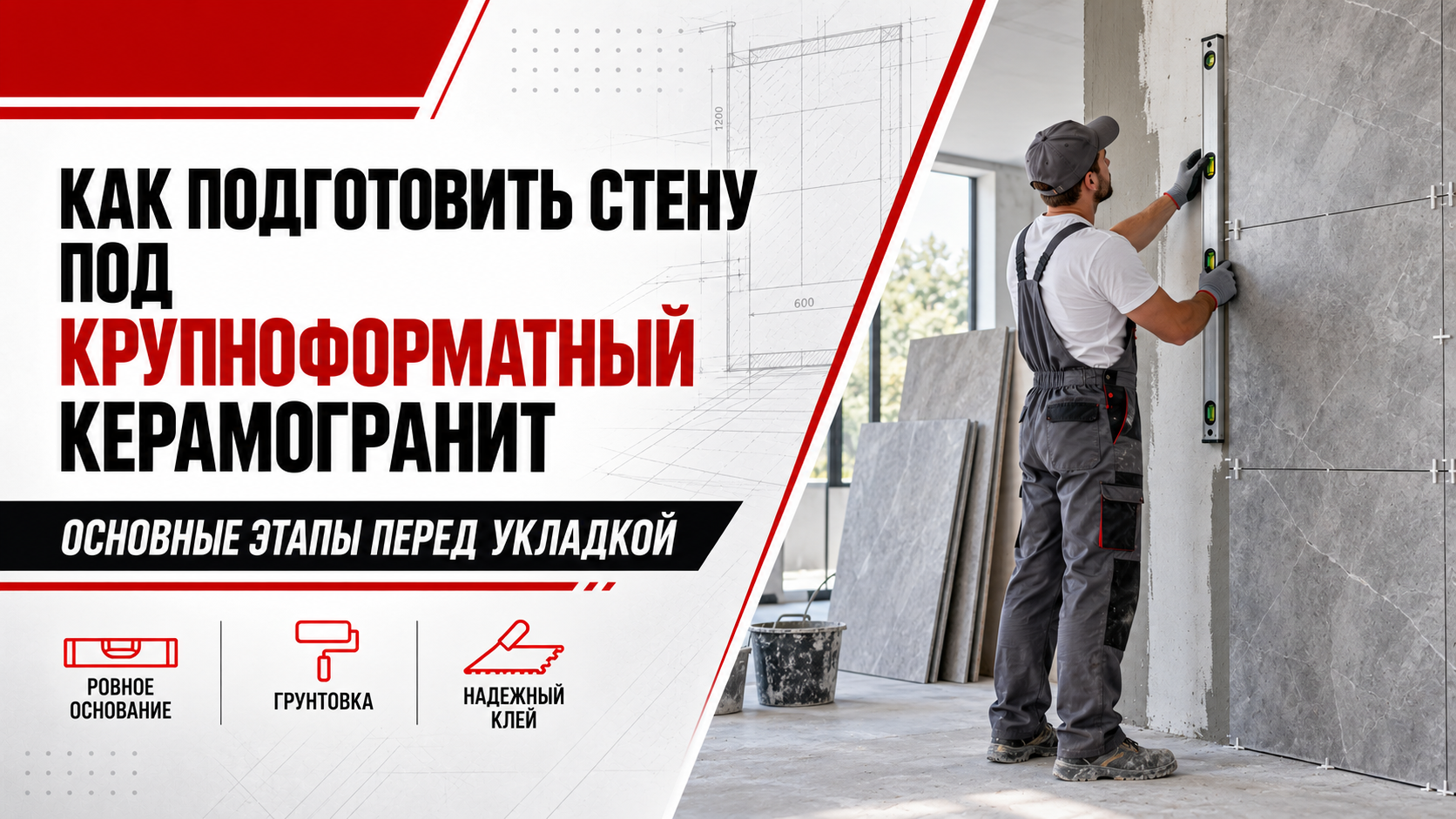 Как подготовить стену под крупноформатный керамогранит. Как подготовить стену под крупноформатный керамогранит.
