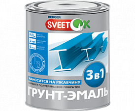 Грунт-эмаль 3в1 ЦветОк чёрная  бан. 0,9 кг