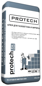 Клей для ГСБ и кирпича PROTECH Р-34 25кг (54)