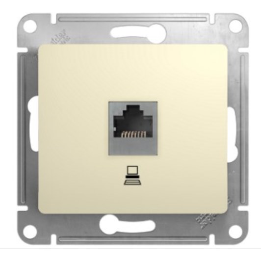 Механизм розетки Schneider Glossa компьютерная 1-ая бежевый