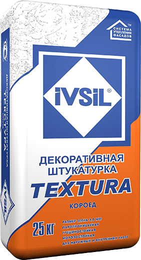 Штукатурка цементная Короед  IVSIL TEXTURA  2,5мм 25кг (48)