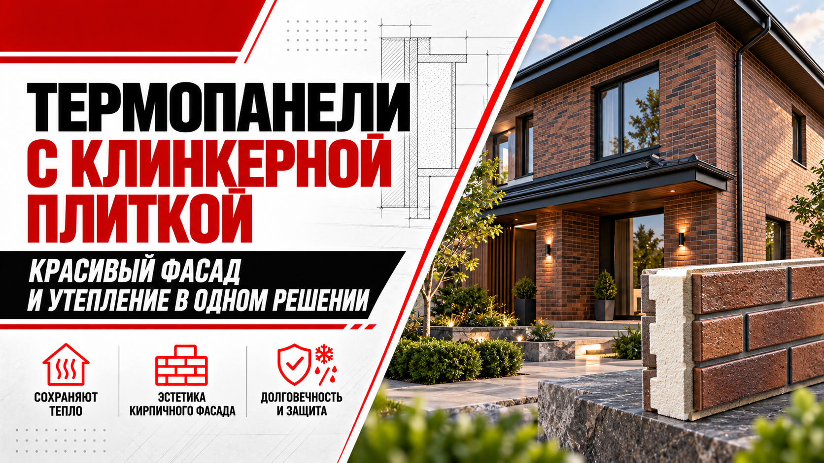 Термопанели с клинкерной плиткой: красивый фасад и утепление в одном решении. Термопанели с клинкерной плиткой: красивый фасад и утепление в одном решении.