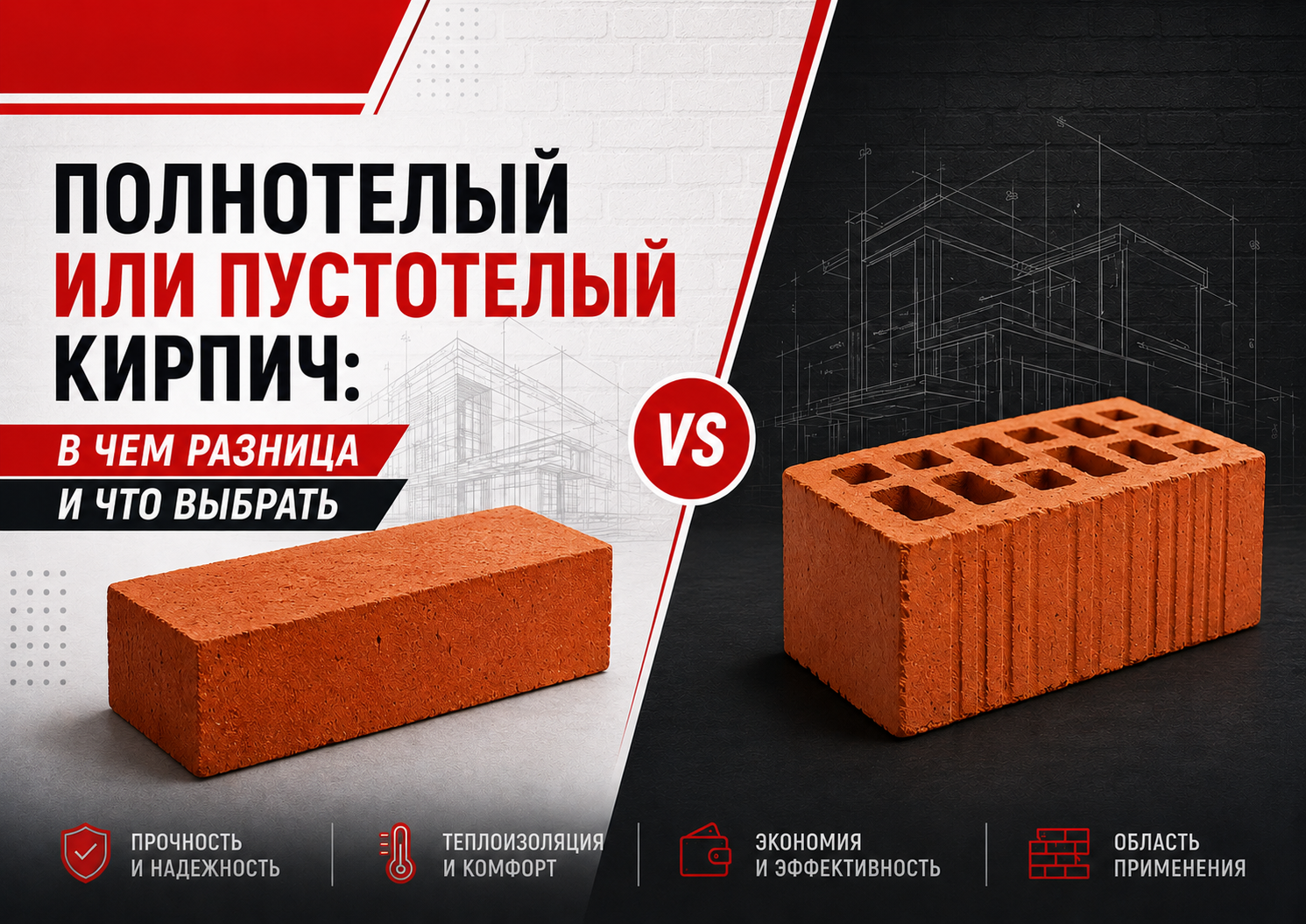 Полнотелый или пустотелый кирпич: в чем разница и что выбрать. Полнотелый или пустотелый кирпич: в чем разница и что выбрать.