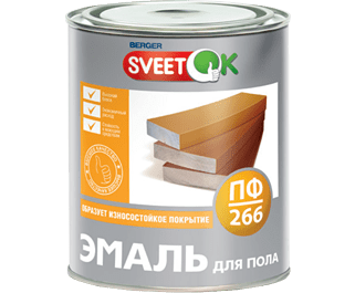 Эмаль ПФ-266 Цветок для пола красно-коричневая 0,8кг