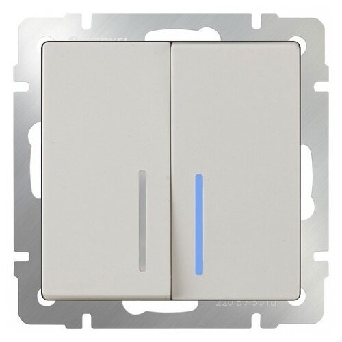 WERKEL Выключатель 2-кл с подсветкой (слоновая кость) механизм WL03-SW-2G-LED-ivory _ W1120103 (1_10_100)
