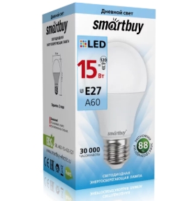 Светодиодная (LED) Лампа Smartbuy-A60-15W/4000/E27