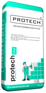 Клей для плитки PROTECH Р-20 керамика вн.работы 25кг(54) (зеленый)