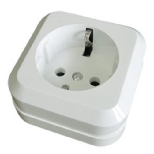 Розетка 1-м ОП ЛАДОГА с/з белая накладная