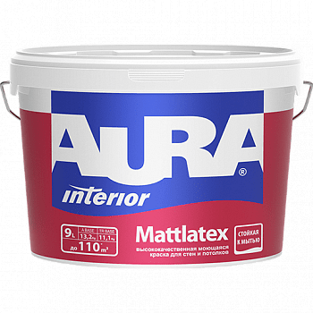 Краска AURA Mattlatex моющаяся стены/потолок 9л TR  