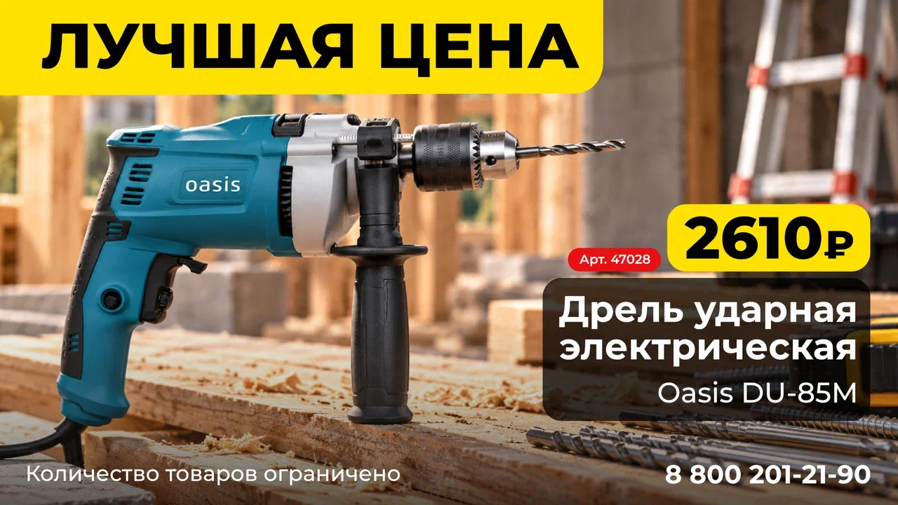 Ликвидация остатков: дрель ударная Oasis DU-85М по специальной цене