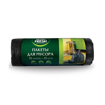 Мешки для мусора рулон 30 л 10 шт 7мкм "MASTER FRESH" (черные) (1/50)