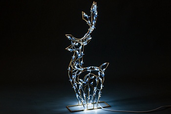 Фигура садовая световая из металла Олень