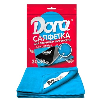 Салфетка 30*30 микрофибра для экранов и мониторов DORA