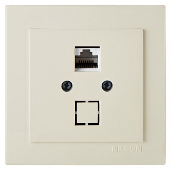 Розетка Компьютерная 1-я с/п Крем TOURAN EKO Naturel NILSON(RJ45 CAT5) 24121044