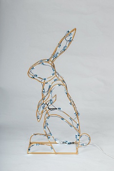 Фигура садовая световая из металла Зайчик