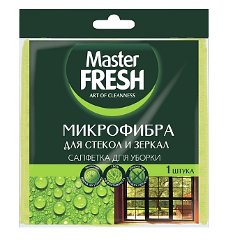 Салфетка для стекол 30*30 микрофибра Master Fresh