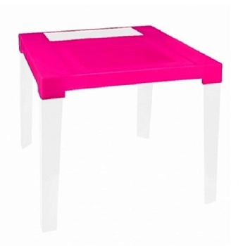 Стол Алладин детский розовый/белый 515*515*70 Эльф