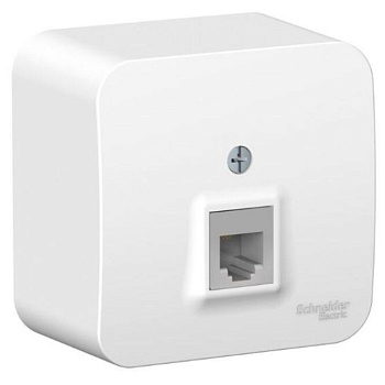 Розетка Schneider Blanca RJ11 телефонная накладная белая