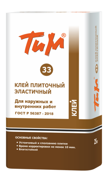 Клей для плитки ТиМ №33 эластичный вн/нар.раб. 25кг(48)