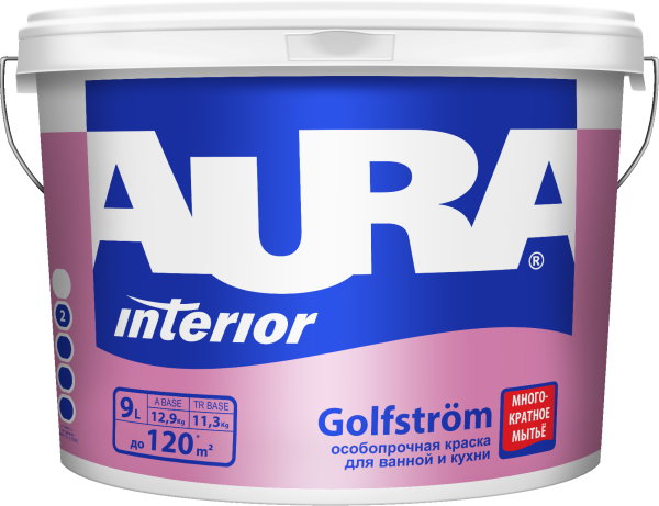 Краска AURA GOLFSTROM для ванной и кухни 9л