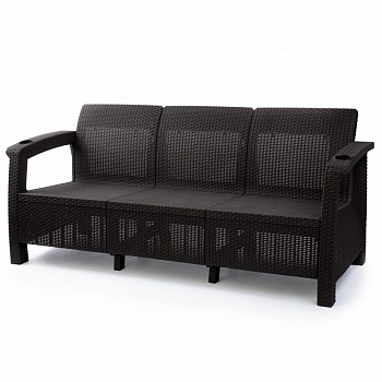 Диван пластиковый МОККО Ротанг 3-х местный 1880*700*790мм Альтернатива М8836