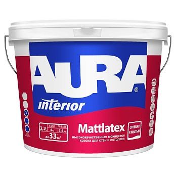 Краска AURA Mattlatex моющаяся стены/потолок 2,7л TR