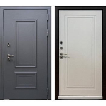 Дверь металлическая Печора (Меги 75 МДФ /МДФ 2 чер. муар Белый Ясень 970 левая