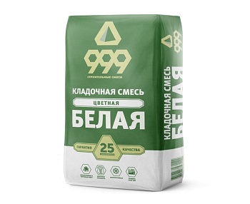 Раствор кладочный "999" М-150 белая 25кг(48)