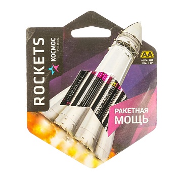 Батарейка алкалиновая AAA/LR03 Kosmos premium ROCKETC (блист.4шт) KOCLR03