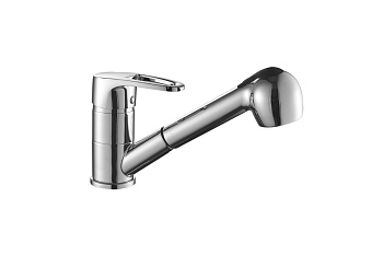 Смеситель DECOROOM DR70023 одноручный для кухни с вытяжным изливом,хром