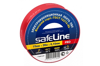 Изолента 19мм*20м красная SAFELINE