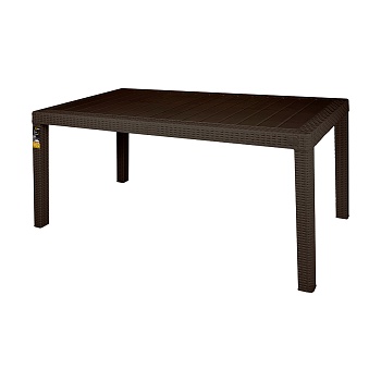 Стол пластиковый "RATTAN" 1532*789*701мм(горький шоколад) ING6184ГШК