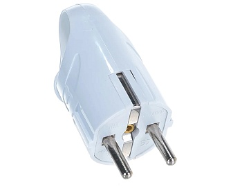 Вилка угловая с/з белая 16А 250В (еврослот) UNIVersal А112