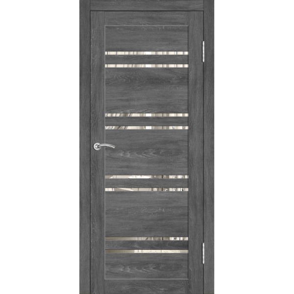Дверь межкомнатная Ромена 20.1 Эко. Шале графит 800 Зеркало мат.