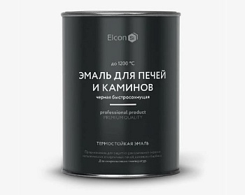 Эмаль термостойкая для печей и каминов черная +1200С, Elcon Max Therm 08кг