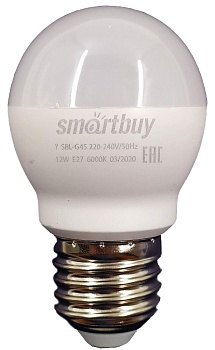 Светодиодная (LED) Лампа Smartbuy-G45-12W/6000/E27 (SBL-G45-12-60K-E27)