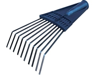 Грабли веерные пластинчатые, без черенка, 170х300 мм, 10 стальных зубьев 76980