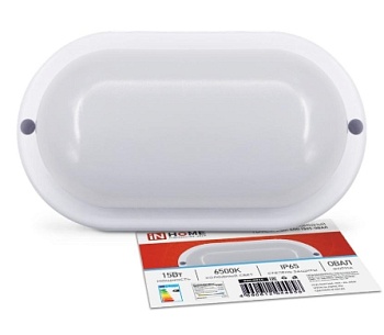 Светильник светодиодный СПП 1565-ОВАЛ 15Вт 230В 6500К 1350лм IP65 160*88мм герметичный IN HOMЕ