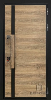 Дверь входная ROYAL NORD Дуб модена, Меламин белый 887*2055/125 левая (витрина)