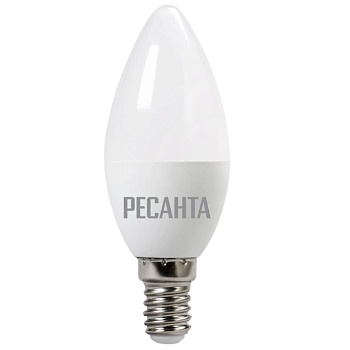 Лампа с/д Ресанта 5W  Е14 3000K свеча 76/1/1