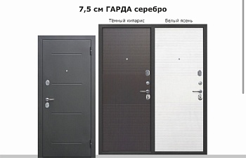 Акция Дверь входная металлическая 7,5 мм Гарда Серебро Темный Кипарис 960 правая ФИ