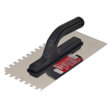 Гладилка зубчатая нержавеющая сталь пластиковая рукоятка 130х270мм зуб 8х8мм 27-1-008