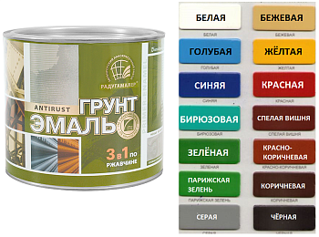 Грунт-эмаль 3в1 Спелая Вишня 1,9кг Радуга (6)