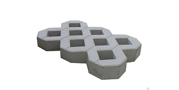 Газонная решетка 600x400x80 HESS stroy серая (в ряду 1,44м2)