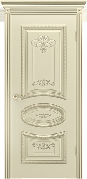 Дверь межкомнатная Ария R B3 Эмаль Слоновая кость/Белое золото 800  Глухое (витрина)