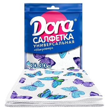 Салфетка из микрофибры Dora "Универсальная", с рисунком, 30х30см (85) 2001-027-ТК85