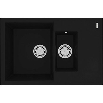 Мойка кухонная Lemark RAMZA 760 антрацит кварцгранит арт. 9910037 с перел.,крепеж. и сифоном в комп