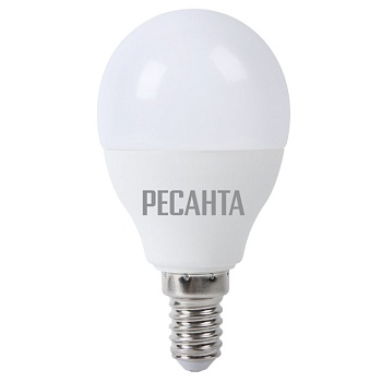 Лампа с/д Ресанта 7W  Е14 4000K шар 76/1/8